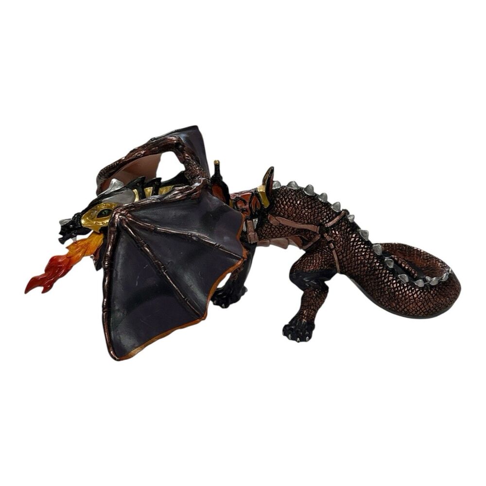 PAPO FANTASY 2007 MEDIEVAL BLACK DRAGON OF DARKNESS 10'' PVC FIGURE FIGURINE